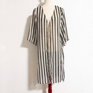 Love Cameron Striped Kimono Cardigan Coverup